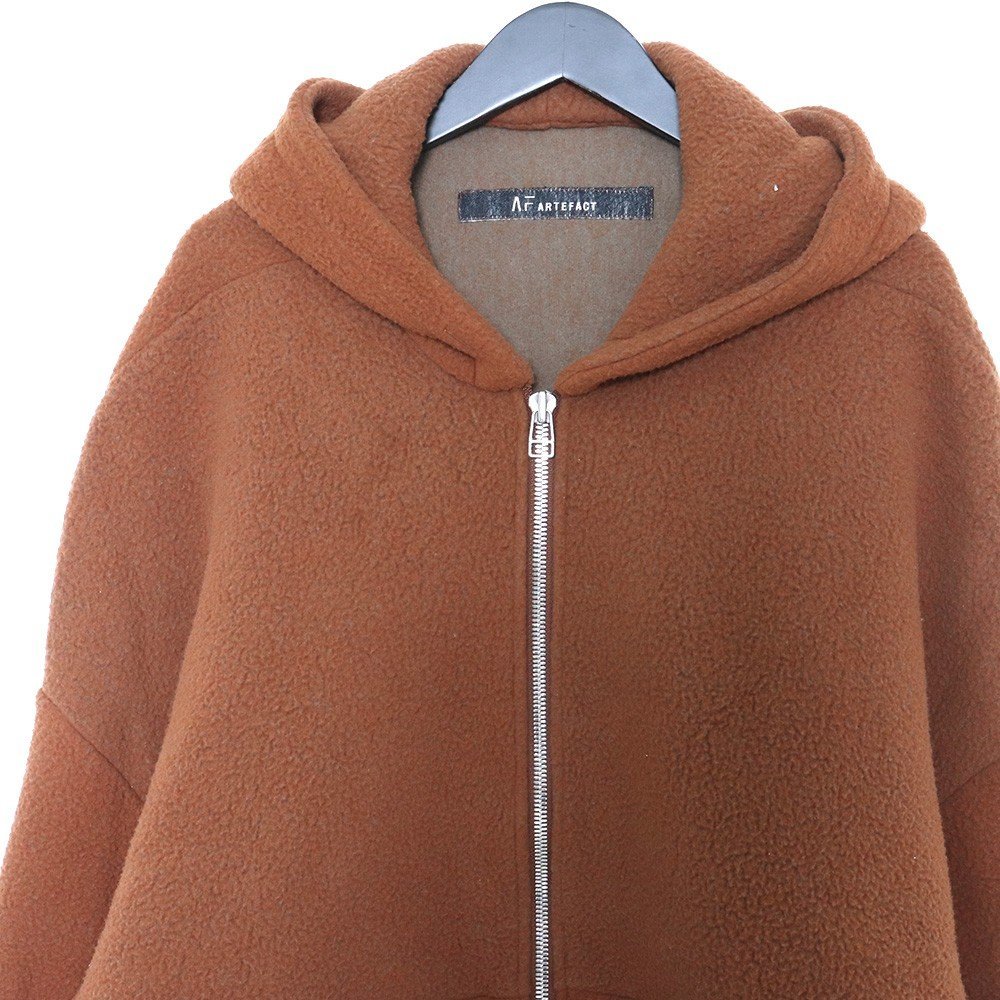 A.F ARTEFACT Fleece Dolman Hoodie Fサイズ ブラウン ag-6062 エーエフアーティファクト フリースドルマンフーディー パーカー_画像3