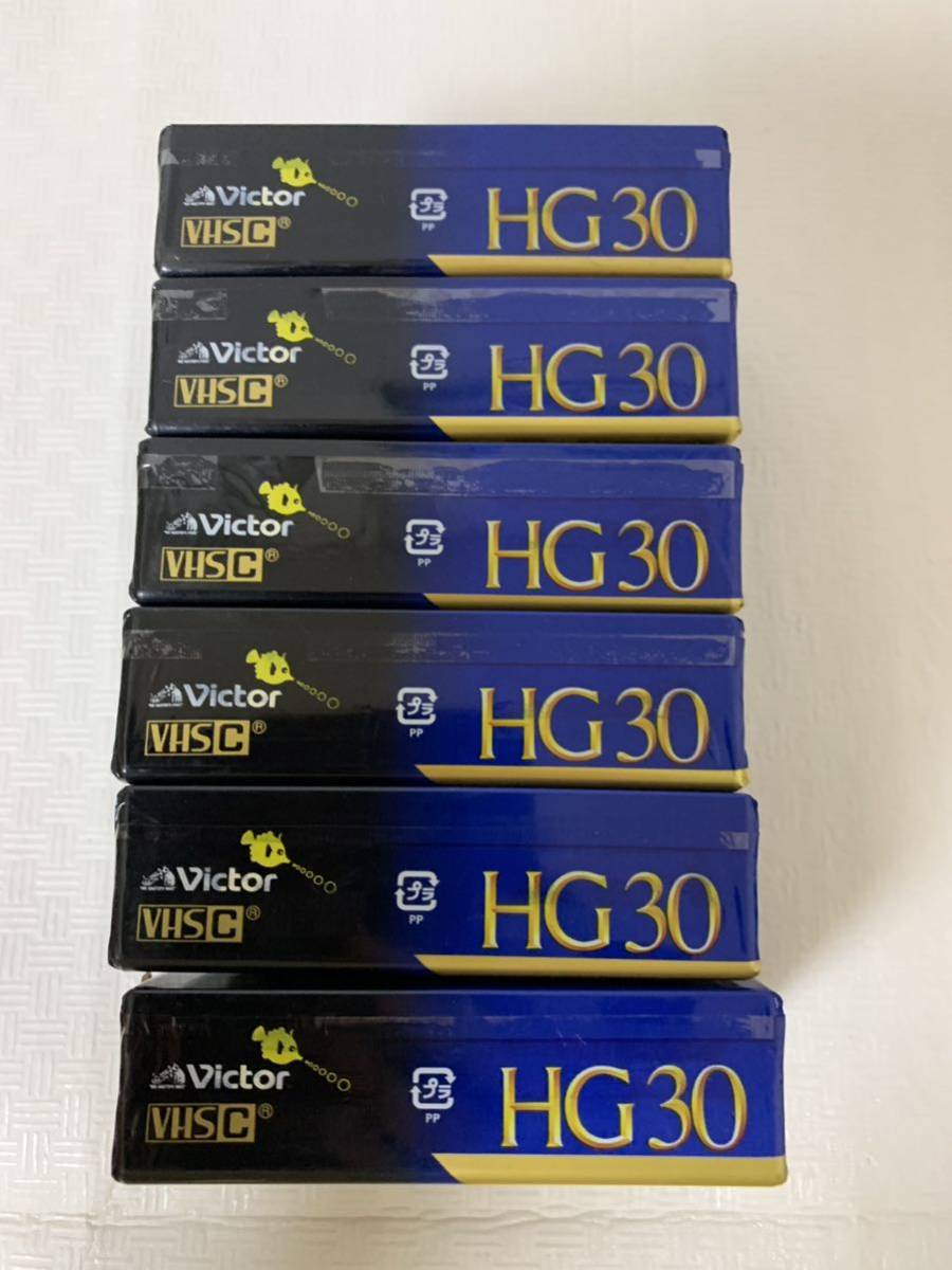  unused Victor TC-30HGD Victor video cassette tape 6 piece set / high grade / part removing for / operation not yet verification / packing material scratch crack dirt etc. passing of years / Junk treat 