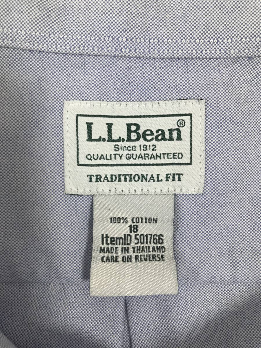 送料無料 L.L.Bean エルエルビーン ボタンダウンシャツ オックスフォードシャツ ネルシャツ 18 XLサイズ 半袖 ブルー ビッグシルエット_画像2