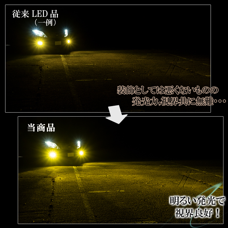 ワゴンRスティングレー MH 21S 22S 23S 34S 35S 44S 55S LEDフォグランプ イエロー H8 H11 H16 黄色 LED バルブ 車検対応 後付け １年保証_画像3