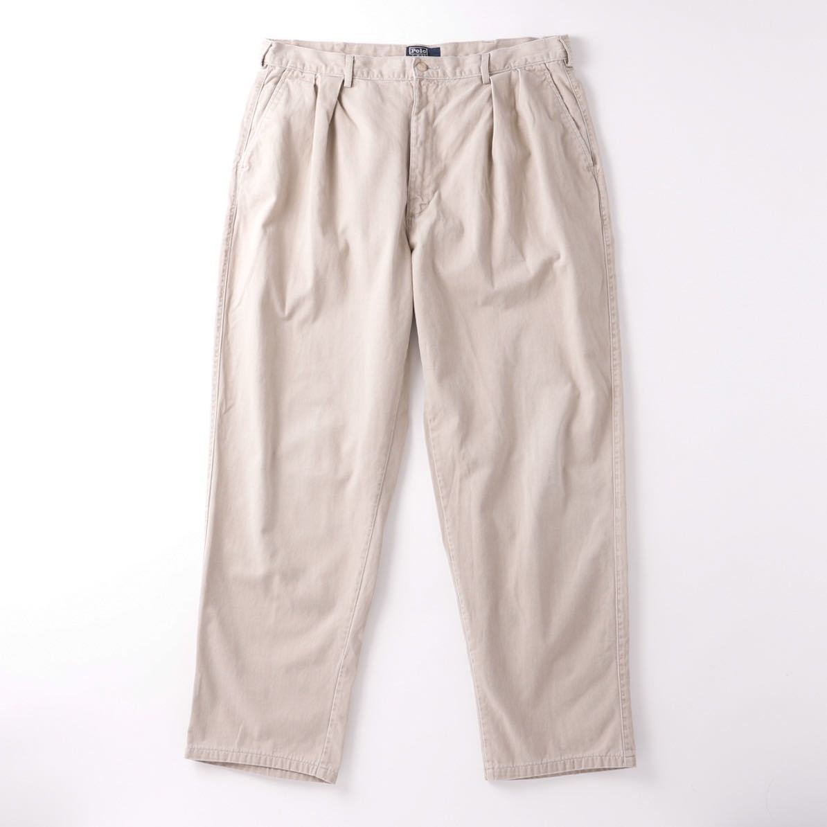 【極美品】80s Ralph Lauren vintage tuck slacks chino pants ヴィンテージ ラルフローレン 2タック スラックス チノ パンツW36 USA製