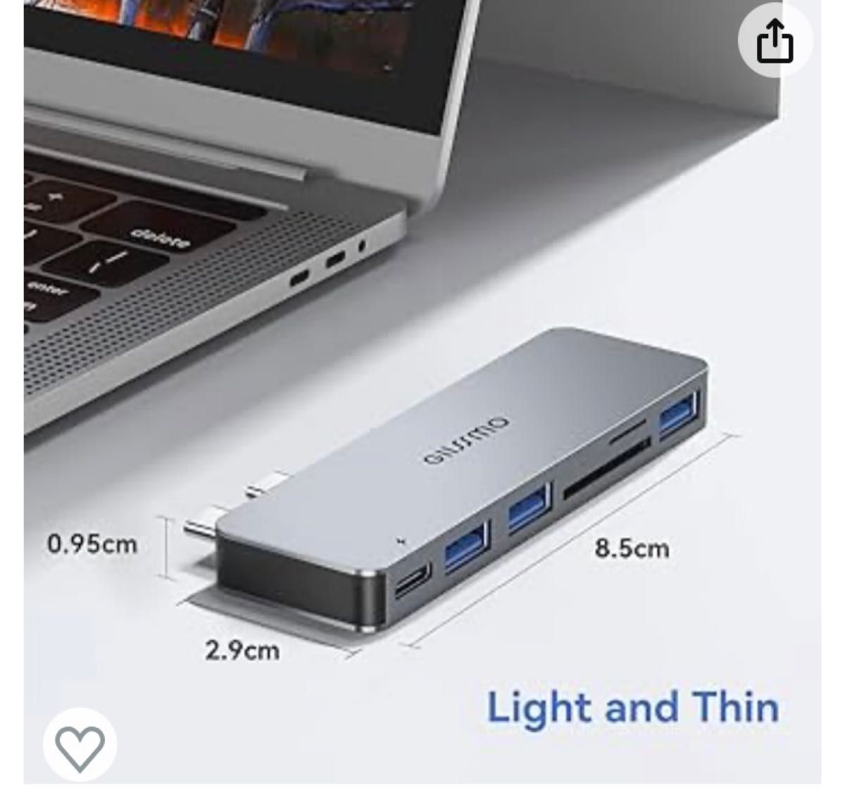 Macbook ハブ USB Type C ハブ 6-IN-2 USB-C