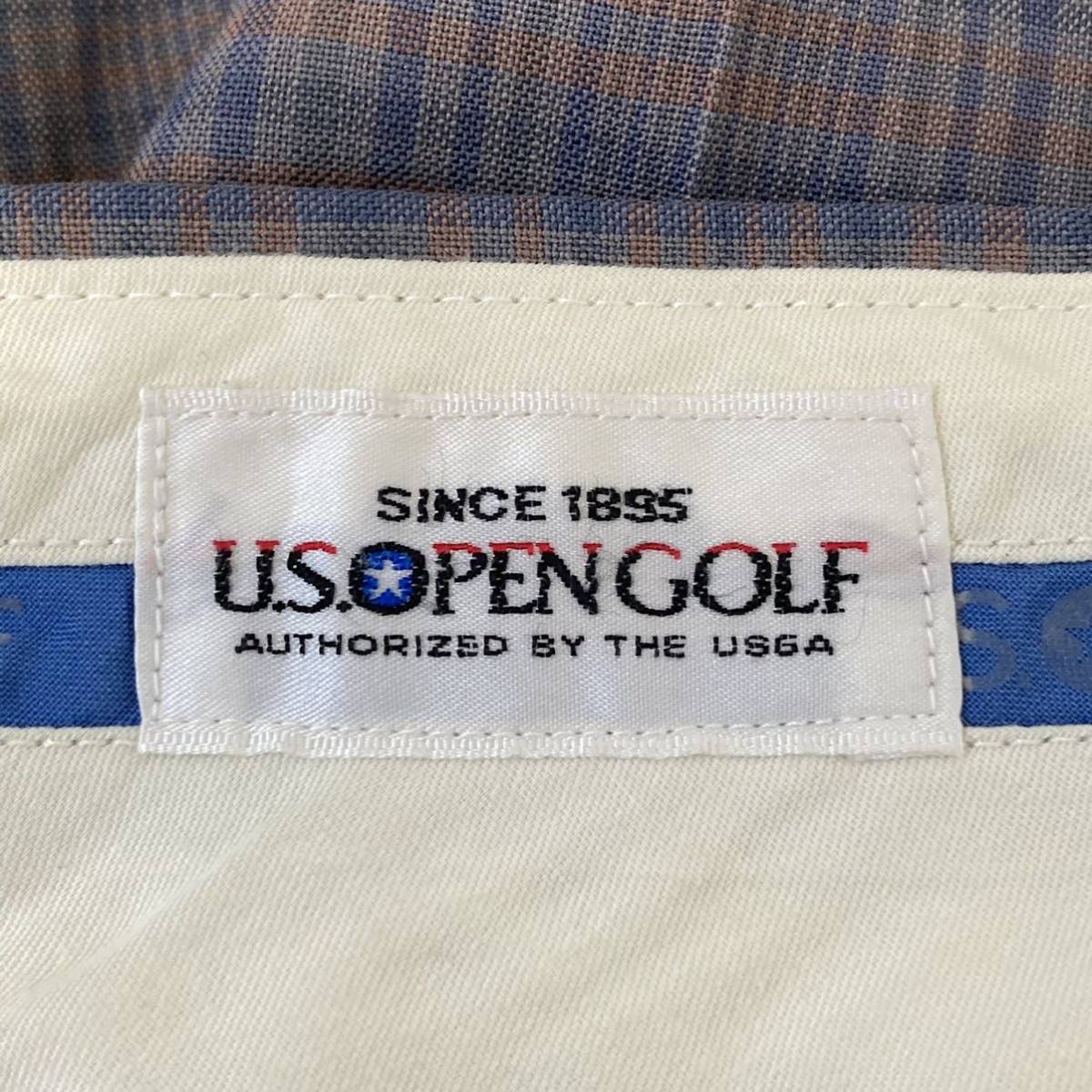 日本製◎【U.S. OPEN GOLF】ユーエスオープンゴルフ ツータック スラックス パンツ チェック柄 ボトムス グレー系 メンズ ウエスト82/643UUの画像8