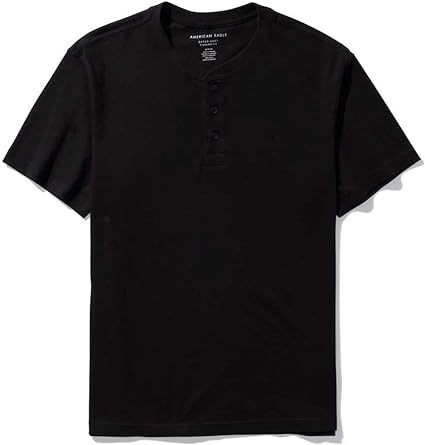 * アメリカンイーグル ヘンリーT Tシャツ AE Super Soft Henley T-Shirt XL / Black *の画像1