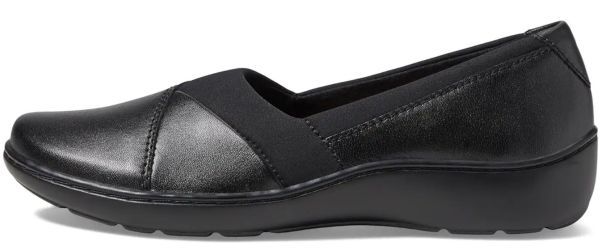 Clarks 25.cm light weight Wedge black Flat leather Loafer ballet office pumps slip-on shoes sneakers boots at52