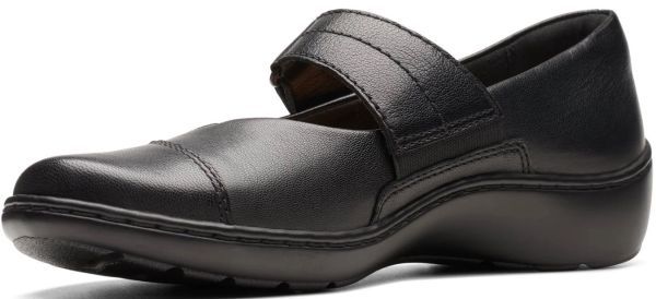 Clarks 22.5cm легкий ремешок Wedge черный Flat кожа Loafer балет офис туфли-лодочки спортивные туфли ботинки at53