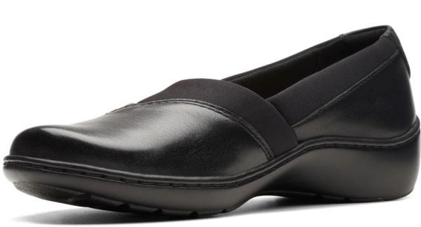 Clarks 22.5cm легкий Wedge черный Flat кожа Loafer балет офис туфли-лодочки туфли без застежки спортивные туфли ботинки at52