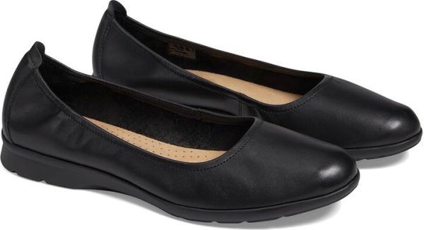 Clarks 26cm light weight black Flat leather Loafer ballet office pumps side-gore slip-on shoes sneakers boots at51