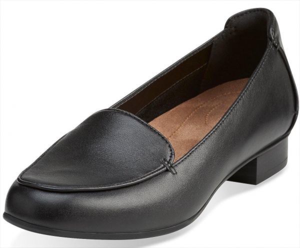 Clarks Clarks 26.5cm Flat Classic pumps black black low heel leather leather Loafer boots sandals 959