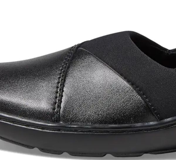 Clarks 25.cm light weight Wedge black Flat leather Loafer ballet office pumps slip-on shoes sneakers boots at52