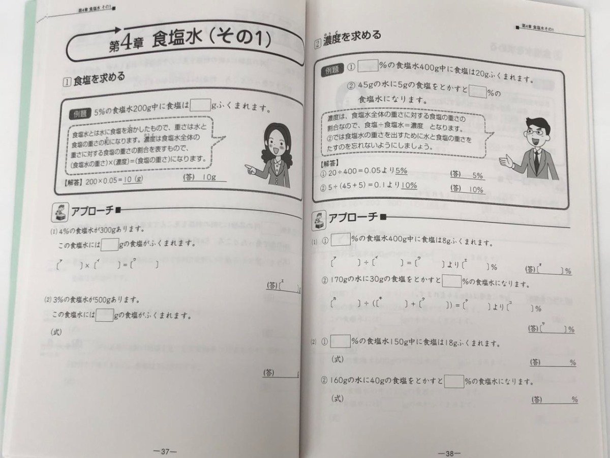 ★　【計5冊 SAPIX/サピックス 算数分野別問題集 ベイシック 基本60題 1-5 割合/比/速さ/平面図形】166-02310_画像4