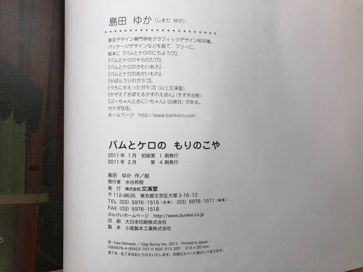 ★　【バムとケロのもりのこや　島田ゆか　文溪堂 　2011年】143-02310_画像4