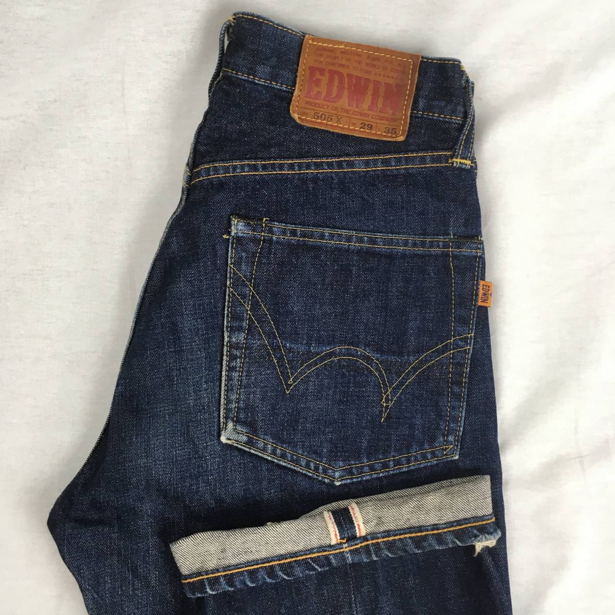 EDWIN Edwin 505X 4505 made in Japan Denim pants jeans W29 L35 orange ...