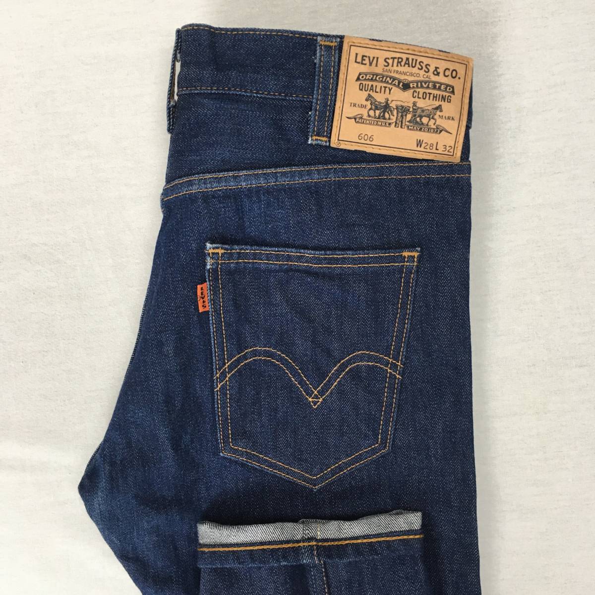 LEVI'S リーバイス 606 1969モデル 30605-0030 米国製 BIG'E' LVC スリムフィット デニム ジーンズ W28 L32 オレンジタブ 42TALONジップ_画像1