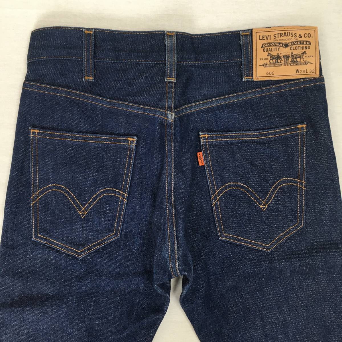 LEVI'S リーバイス 606 1969モデル 30605-0030 米国製 BIG'E' LVC スリムフィット デニム ジーンズ W28 L32 オレンジタブ 42TALONジップ_画像4