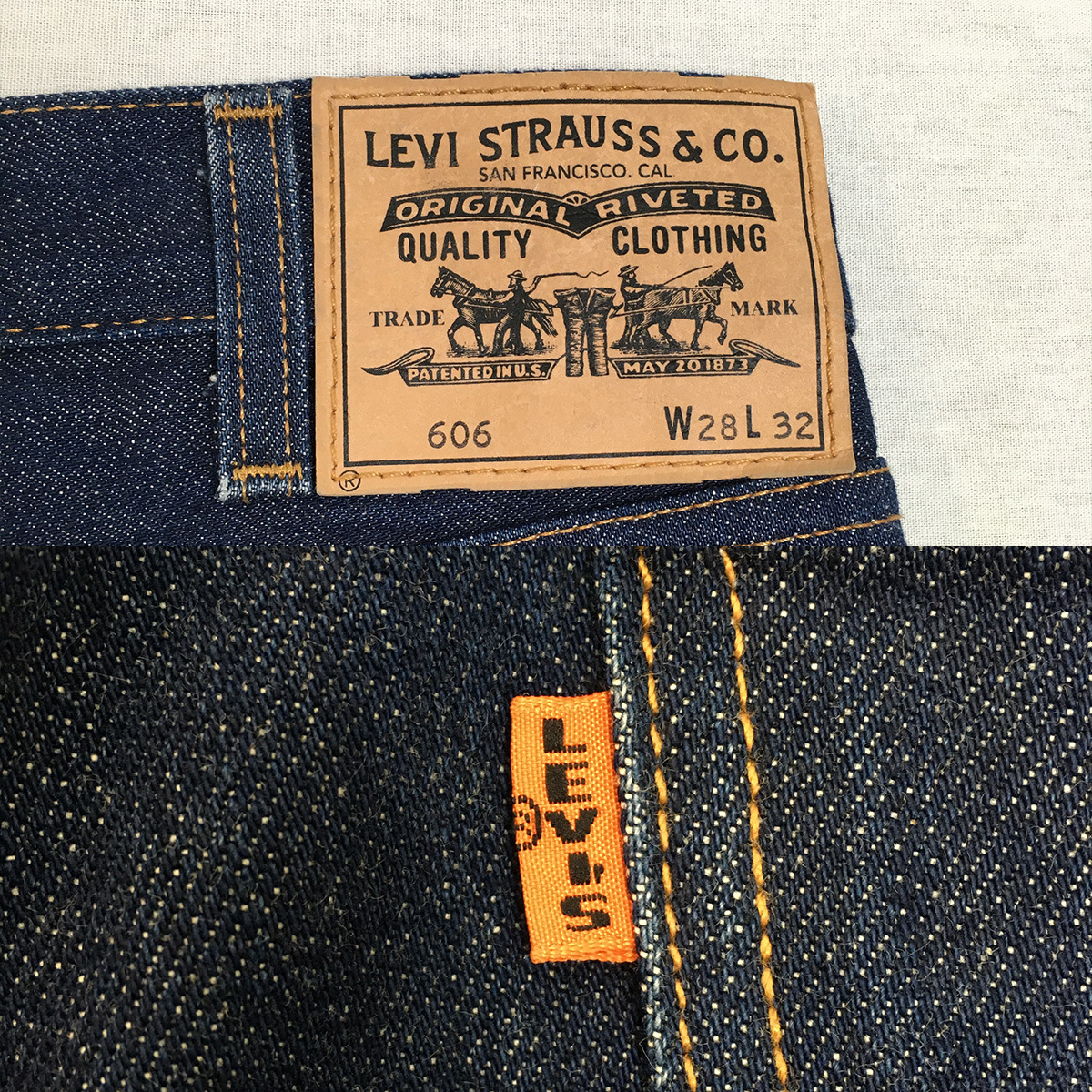 LEVI'S リーバイス 606 1969モデル 30605-0030 米国製 BIG'E' LVC スリムフィット デニム ジーンズ W28 L32 オレンジタブ 42TALONジップ_画像8