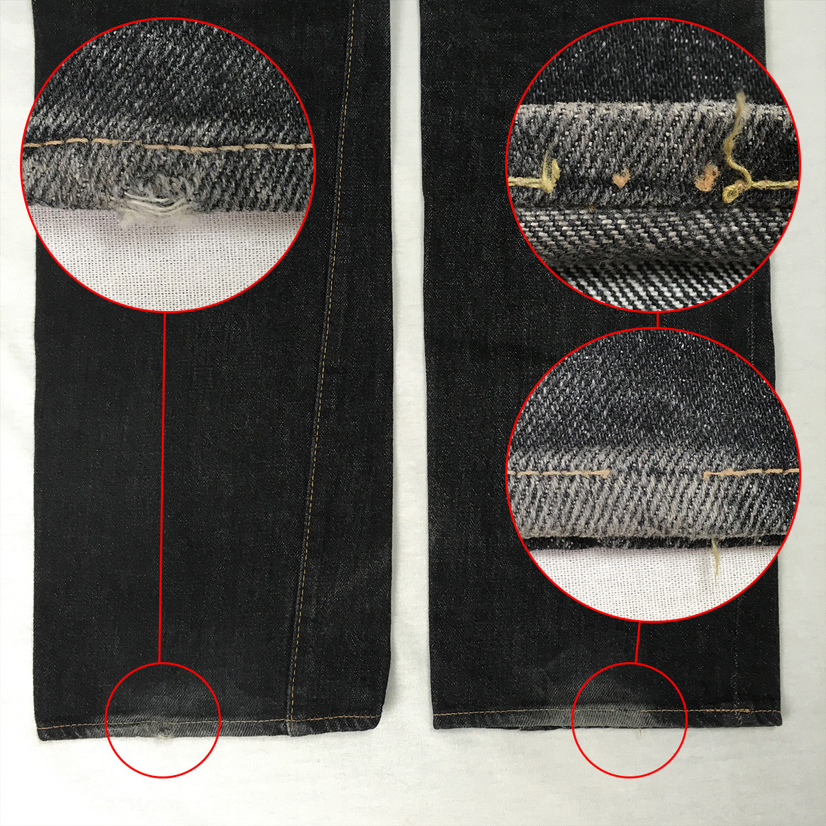 【旧】DENIME ドゥニーム ORIZZONTI オリゾンティ SHINS シンズ 66タイプ 日本製 ブラック セルビッチ 黄耳 赤タブ 紙パッチ ボタンフライの画像6