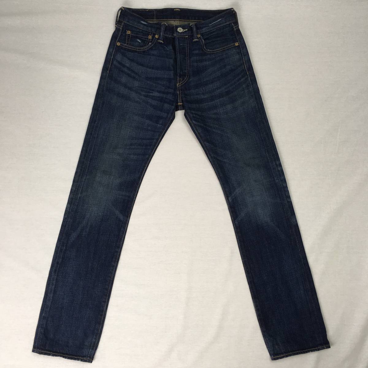 Levi's リーバイス 501 00501-1485 レギュラー ストレート デニム パンツ ジーンズ W28 L32 ボタンフライ ユーズド加工 革パッチ_画像3