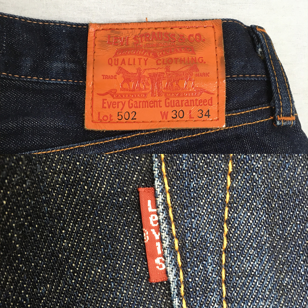 Levi's リーバイス 502 OL502-0009 CLASSIC 日本製 07年 デニム パンツ ジーンズ W30 L34 革パッチ ジップフライの画像8