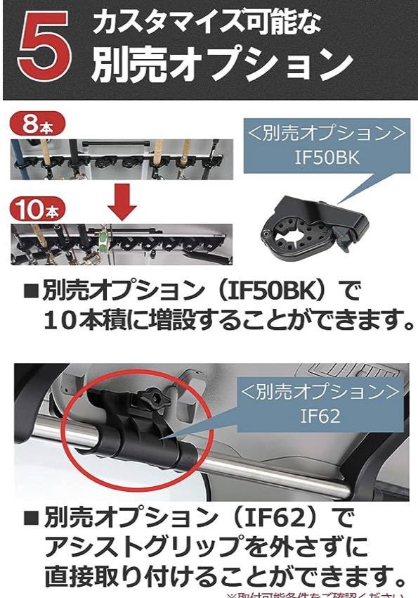 ★送料無料★ 未使用　ロッドホルダー inno IF17 激安出品　釣竿　8本　トラウト・ブラックバス　釣り　車用　　デュアル8_画像7