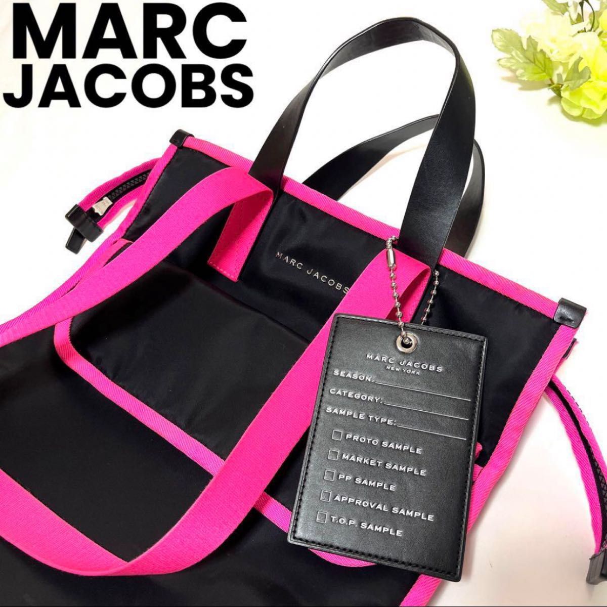 MARC JACOBS マーク ジェイコブスドッグタグチャーム付き　2wayトートバッグ （ショルダーバッグ　ハンドバッグ）