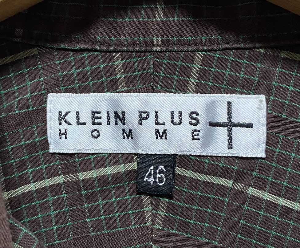 ☆KLEIN PLUS HOMME クランプリュス チェック 長袖シャツ サイズ46 茶色 ブラウン 緑 BDシャツ_画像6