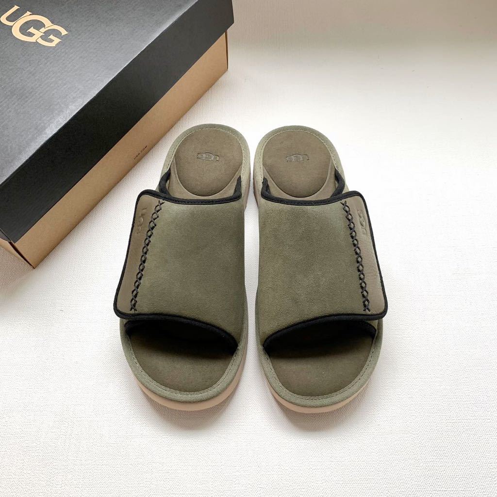 新品 UGG アグ Goldencoast Slideゴールデンコースト スライド サンダル シューズ 25㎝ モスグリーン 定1.76万 メンズ US7 送料無料_画像3