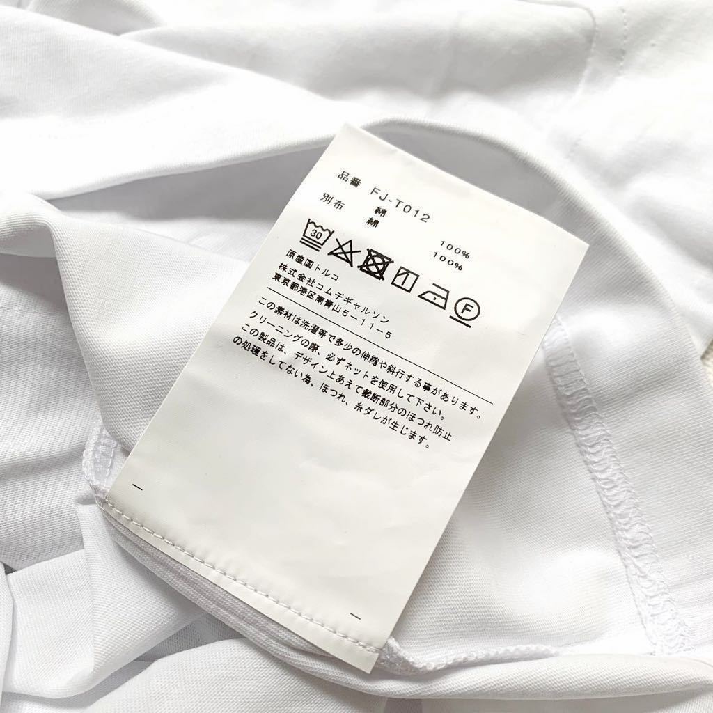 新品 2022AW コムデギャルソンシャツ COMME des GARCONS SHIRTカットアウト パッチワーク Tシャツ M 定1.43万 白 ホワイト アップリケの画像6