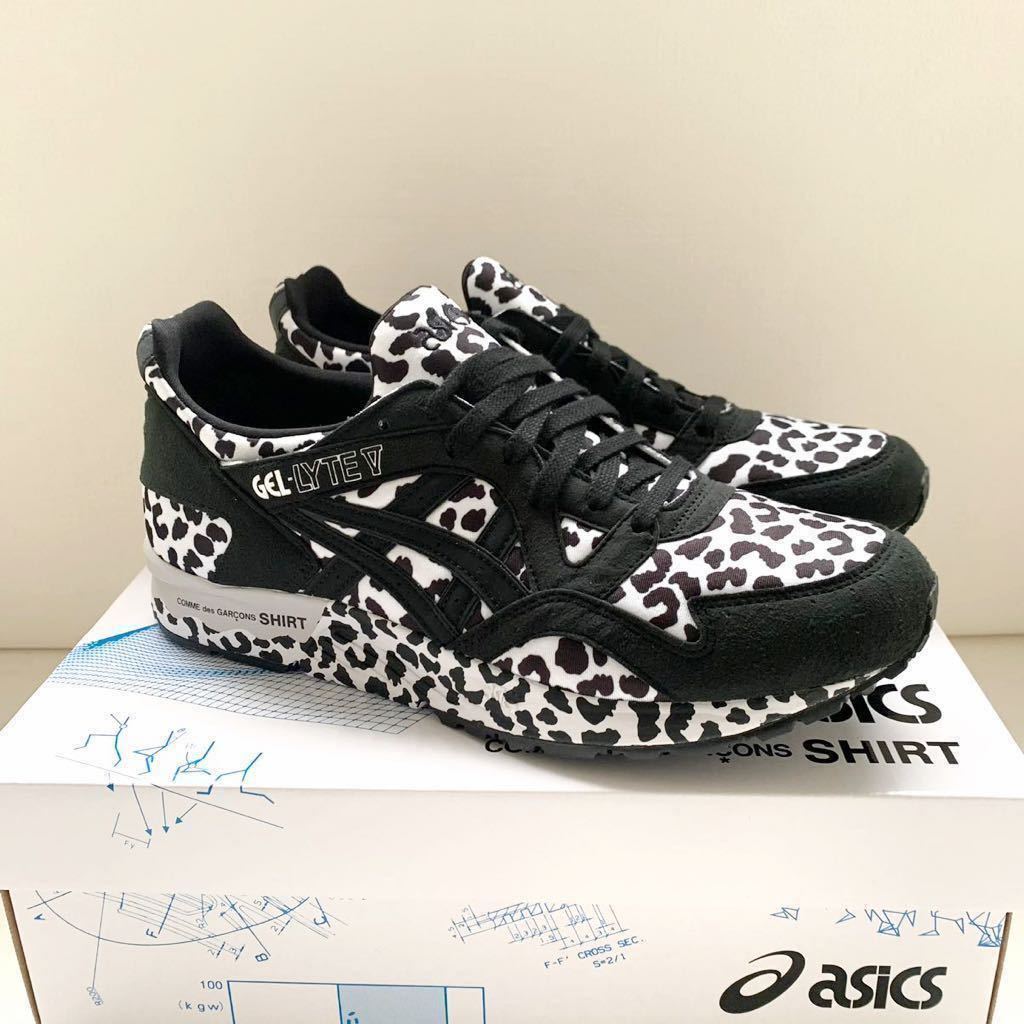 新品 2022SS コムデギャルソンシャツ アシックス コラボ GEL LYTE V スニーカー 25.5㎝ メンズ レオパード ブラック 黒 US7.5 送料無料_画像3