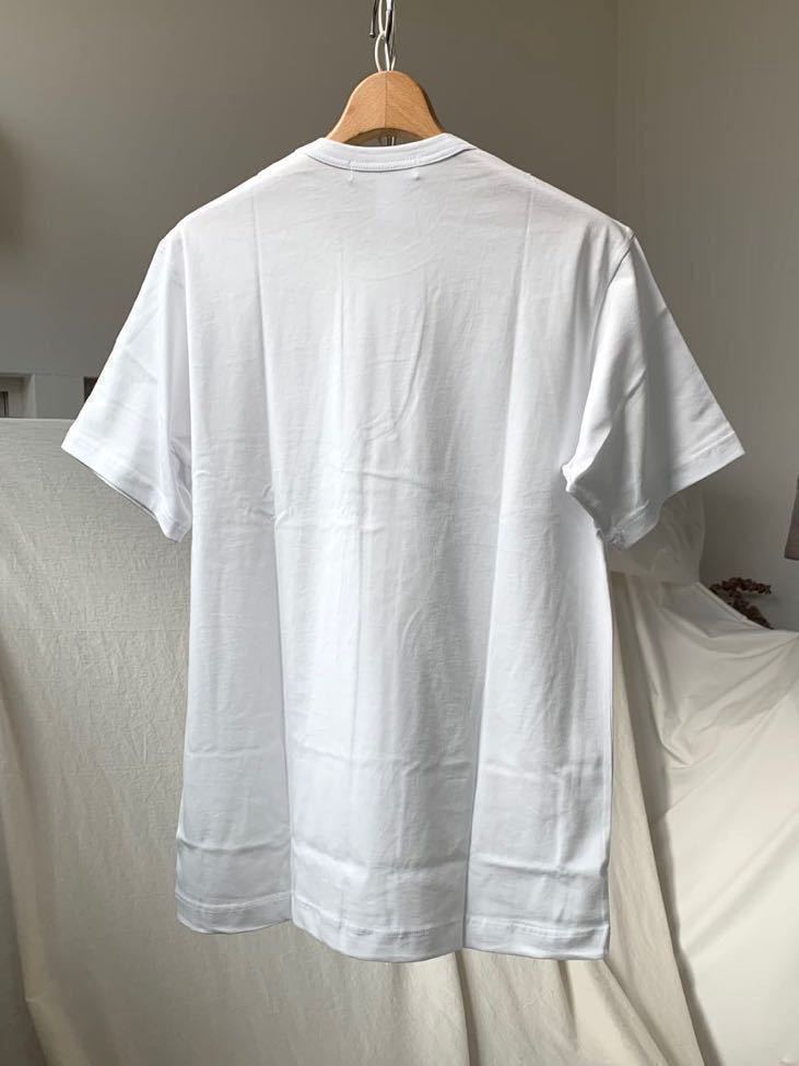 新品 2022AW コムデギャルソンシャツ COMME des GARCONS SHIRTカットアウト パッチワーク Tシャツ M 定1.43万 白 ホワイト アップリケの画像2