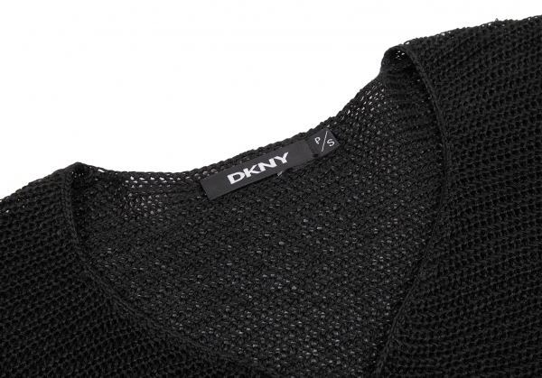  Donna Karan DKNYlinen knitted cardigan black S [ lady's ]