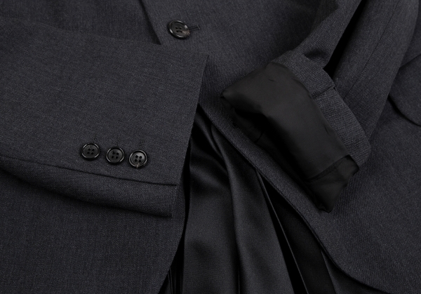  com com Comme des Garcons COMME des GARCONS wool lining pleat Layered jacket setup suit navy blue S [ lady's ]