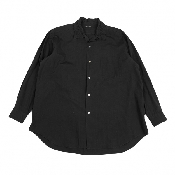 コムデギャルソン オムプリュス シャーリングステッチオープンカラーシャツ 黒L位 【メンズ】_画像1