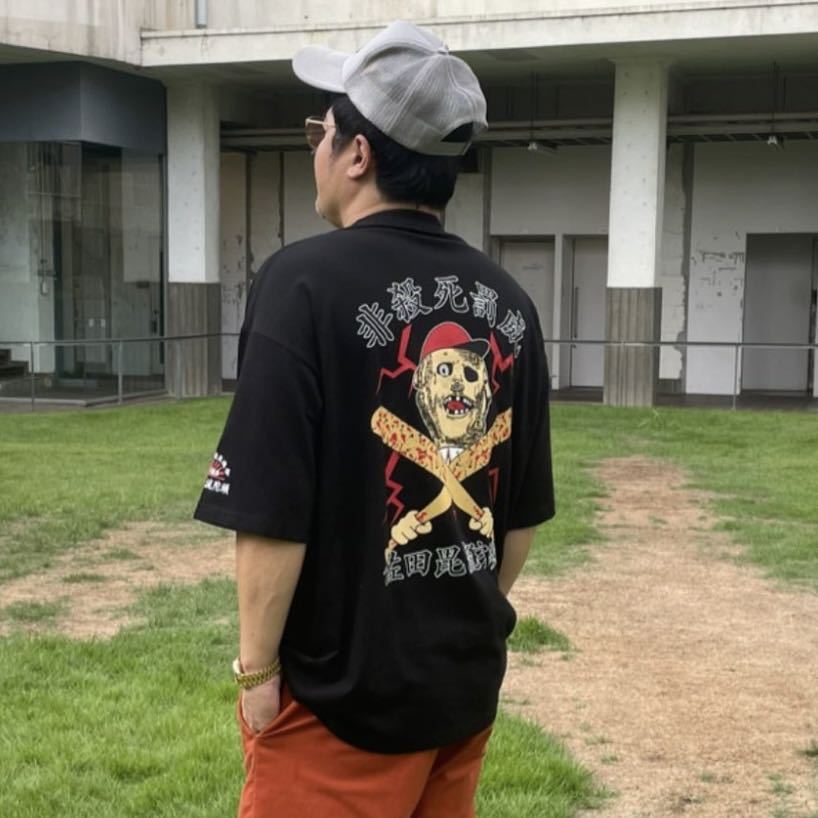 L 黒 佐田ビルダーズ ひとり芝居6 Tシャツ black ステッカー付 バッドボーイズ SATAbuilder's グッズの画像3