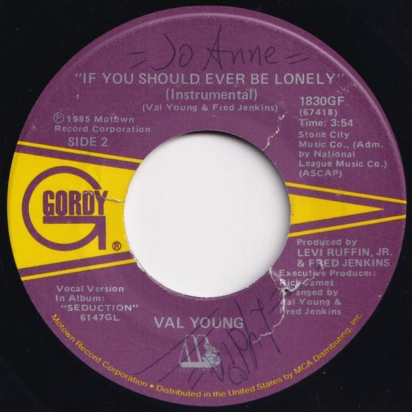 Val Young If You Should Ever Be Lonely / (Instrumental) Gordy US 1830GF 204097 SOUL DISCO ソウル ディスコ レコード 7インチ 45_画像2