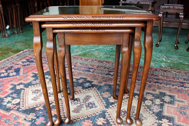 イギリスアンティーク家具 ネストテーブル テーブル コーヒーテーブル サイドテーブル 英国製 R-60_画像9