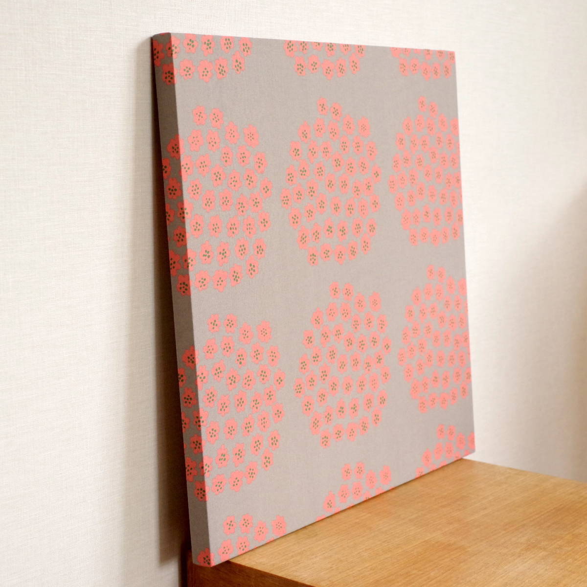  текстильная панель Северная Европа marimekko Puketti 41×41cm Marimekko искусство panel ограничение снят с производства ткань интерьер орнамент серый розовый 