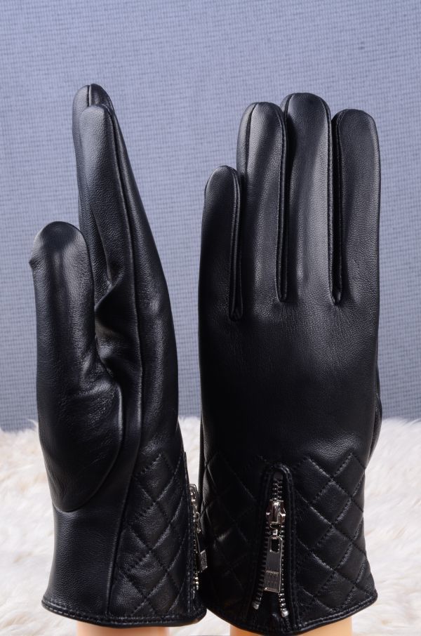 スマホ対応★高級ラムレザーが贅沢な手袋 黒 女性用 グローブ革手袋ファスナー飾り_画像9