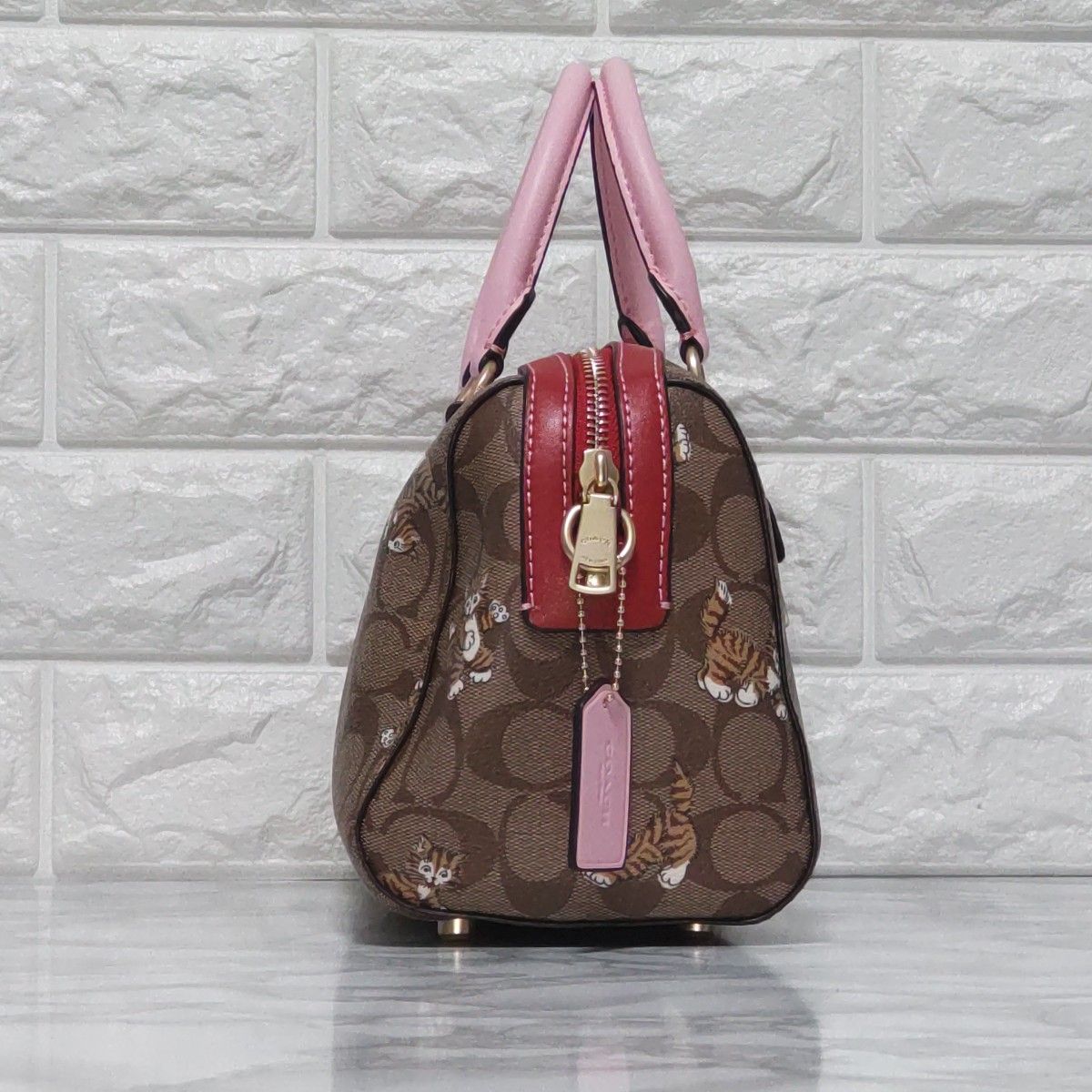 COACH コーチ ボストンバッグ ローアンサッチェル キャット ネコ 猫