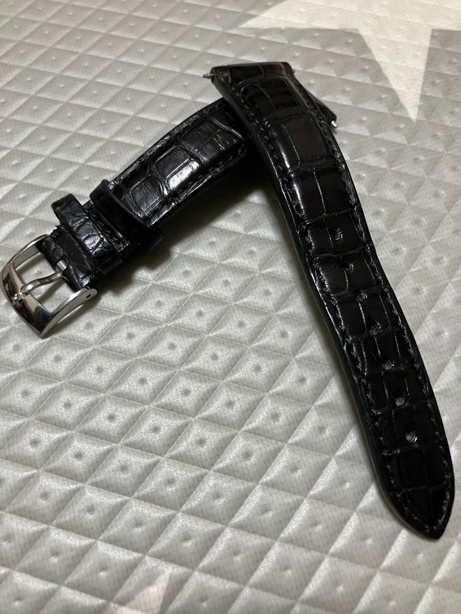 ゼニス純正ベルト 尾錠付き クロコ 20mmカミーユフォルネ アンチスエット カチュ仕様