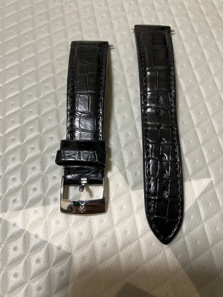 ゼニス純正ベルト 尾錠付き クロコ 20mmカミーユフォルネ アンチスエット カチュ仕様