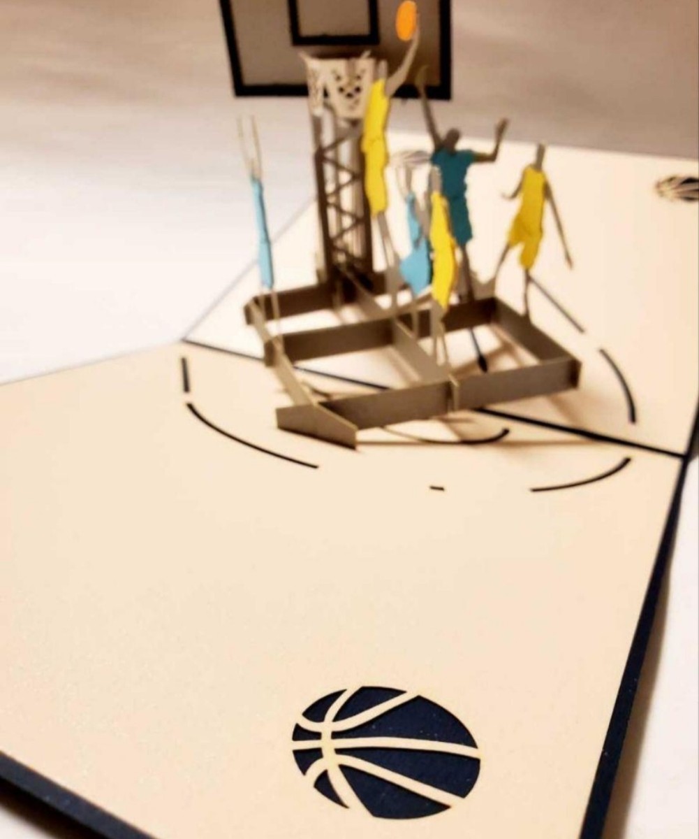 立体カード　HANAKO　飛び出すカード　バスケットボール　スポーツ
