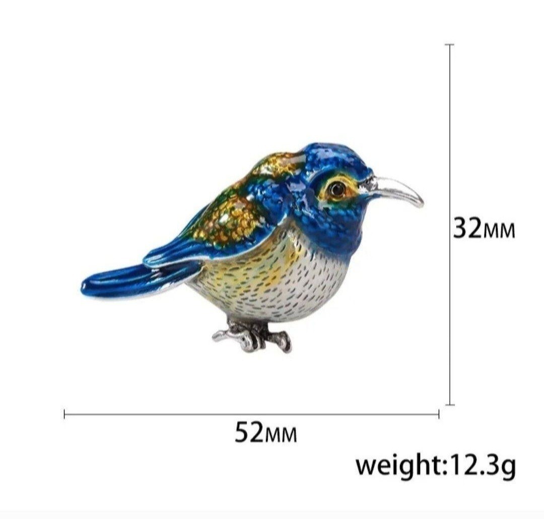 鳥のブローチ 野鳥 キバシリ ブルー 男女兼用 鳥の雑貨 HANAKOの画像7
