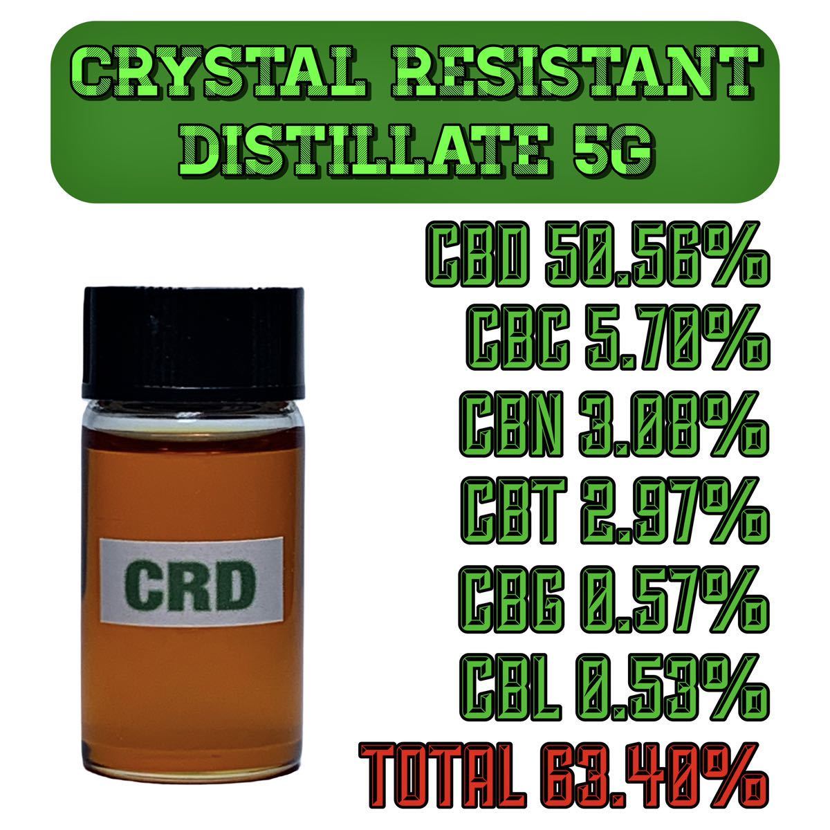 CRD Crystal Resistant Distillate5g CRDP CBN CBG CBD アイソレート