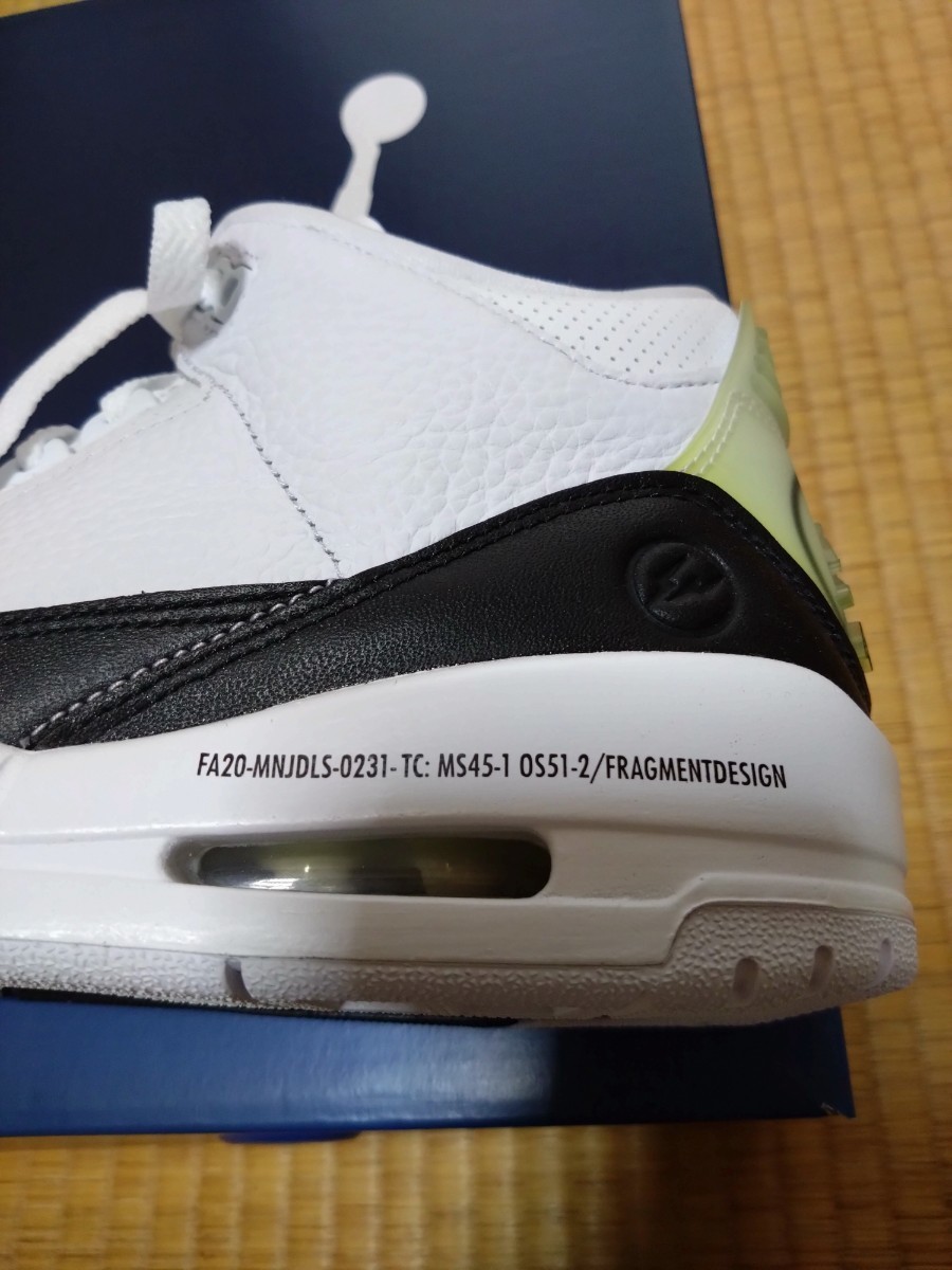 Fragment Nike Air Jordan 3 White / Black 27cm US9 DA3595-100 藤原ヒロシ_画像6