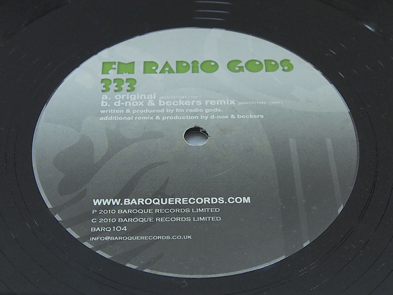 FM Radio Gods / 333 12inch レコード Baroque Records D-Nox & Beckers Remix 2010年_画像2