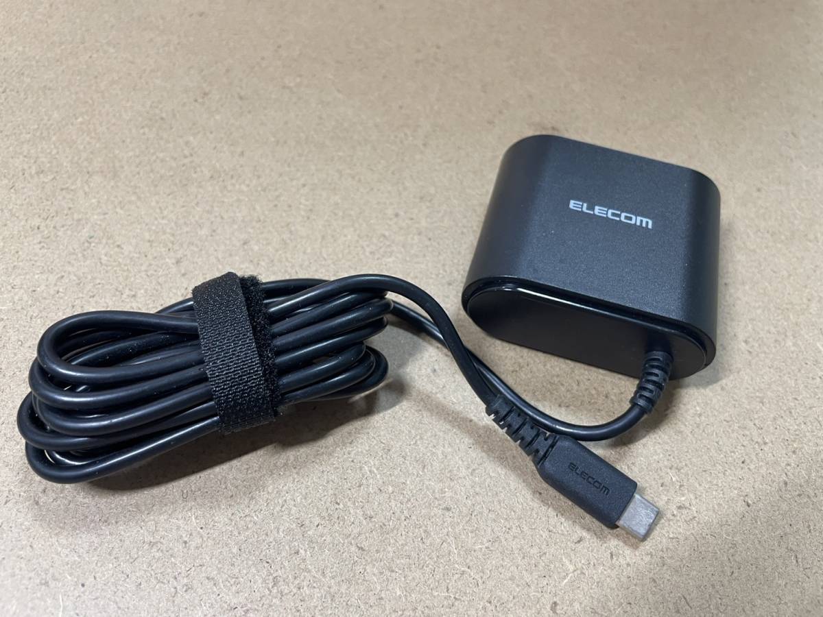 【ELECOM】エレコム　USB Type-C ケーブル 1.5m 2.4A　一体型 充電器　ブラック（MPA-ACC01 BK）_画像1