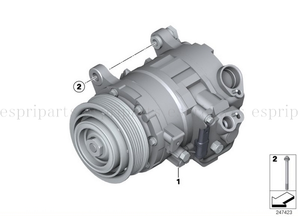 BMW F26 X4 20ix エアコンコンプレッサー ACコンプレッサー 64506805025 新品 DENSO製 即納_画像2