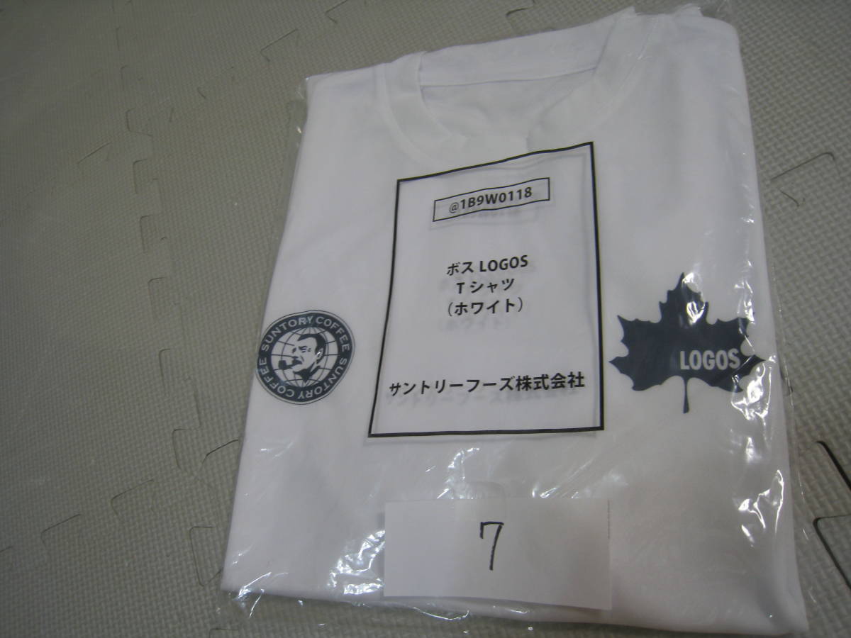 7 не использовался Suntory Boss Logos сотрудничество оригинал футболка F размер белый LOGOS BOSS coffee не продается 