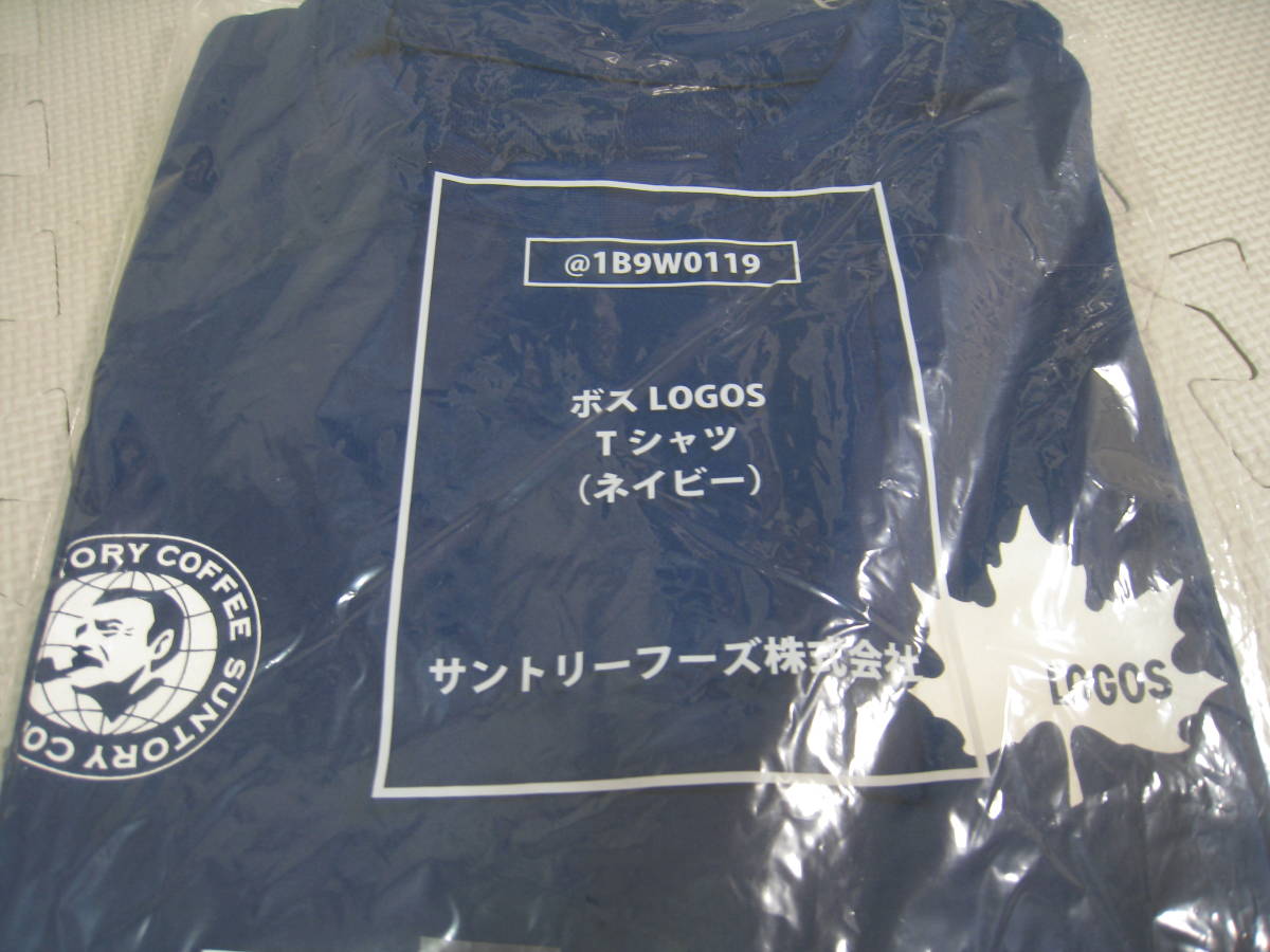 8 未使用 サントリー ボス ロゴス コラボ オリジナル Tシャツ Fサイズ ネイビー LOGOS BOSS coffee 非売品_画像7